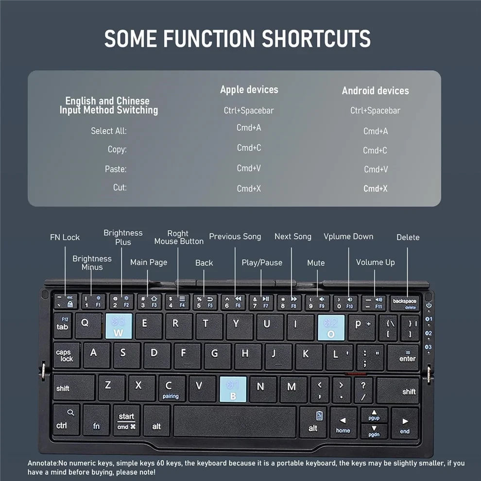 Black Foldable Phone Keyboard